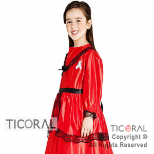 DISFRAZ DAMA ANTIGUA NI�A ROJA CAND TALLE 1 x 1